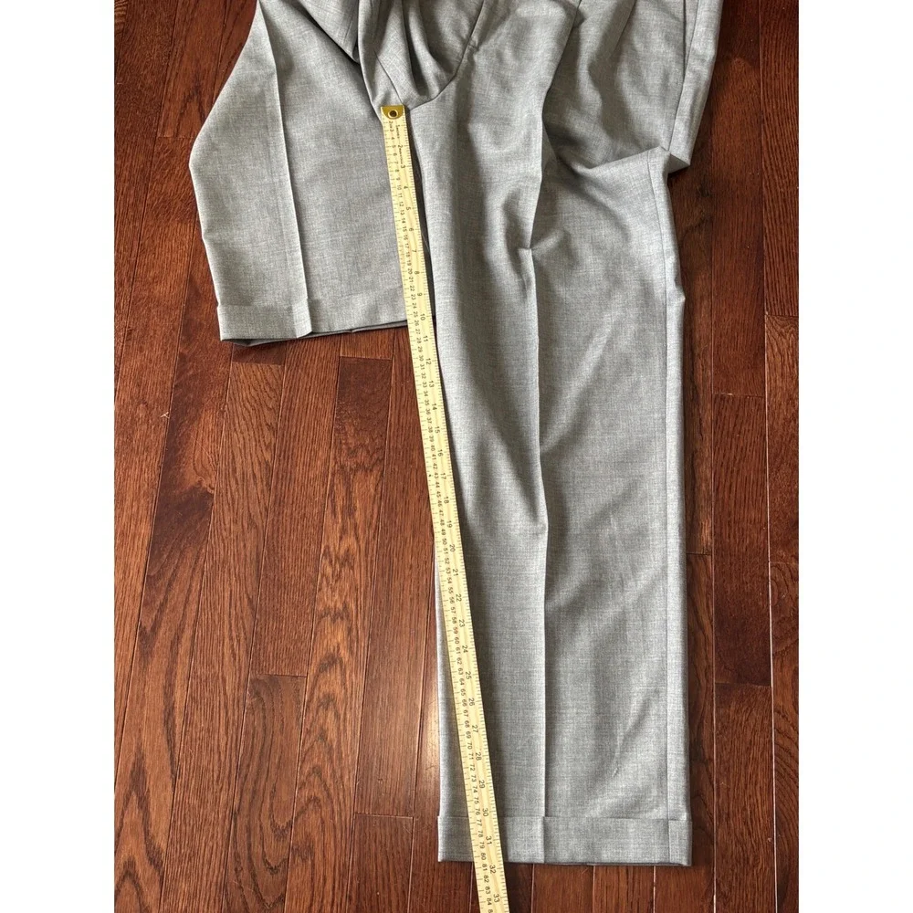 NWT J.Crew Relaxed Double Pleated Trousers 36x32 VBC Italian Wool Gray